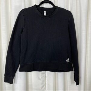Adidas crew neck black cropped sweatshirt